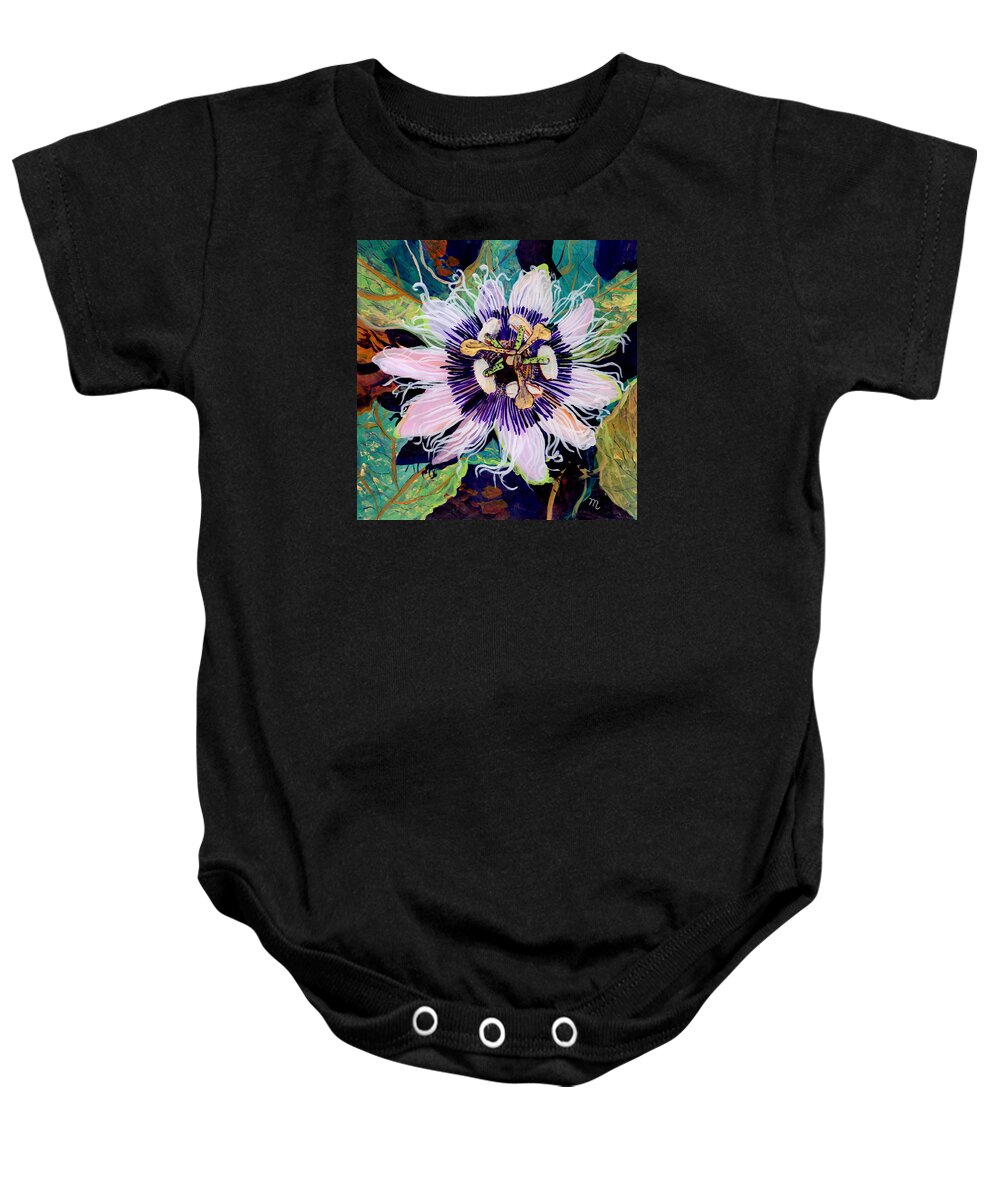 Lilikoi Baby Onesie featuring the painting Lilikoi by Marionette Taboniar