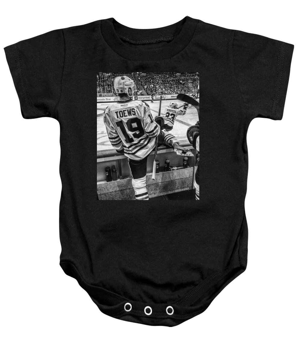 Hockey Baby Onesie featuring the photograph Line Change by Tom Gort