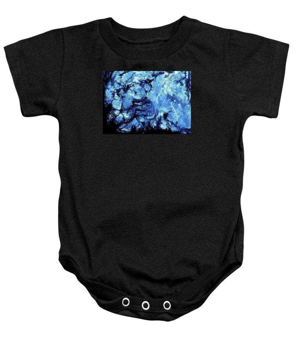Abstract Baby Onesie featuring the drawing Liquid fabric by Leizel Grant