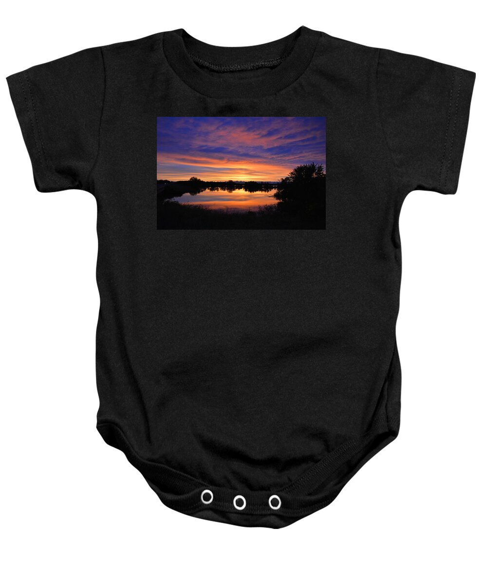 Sunset Baby Onesie featuring the photograph Little Fly Creek Sunset 1 by Keith Stokes