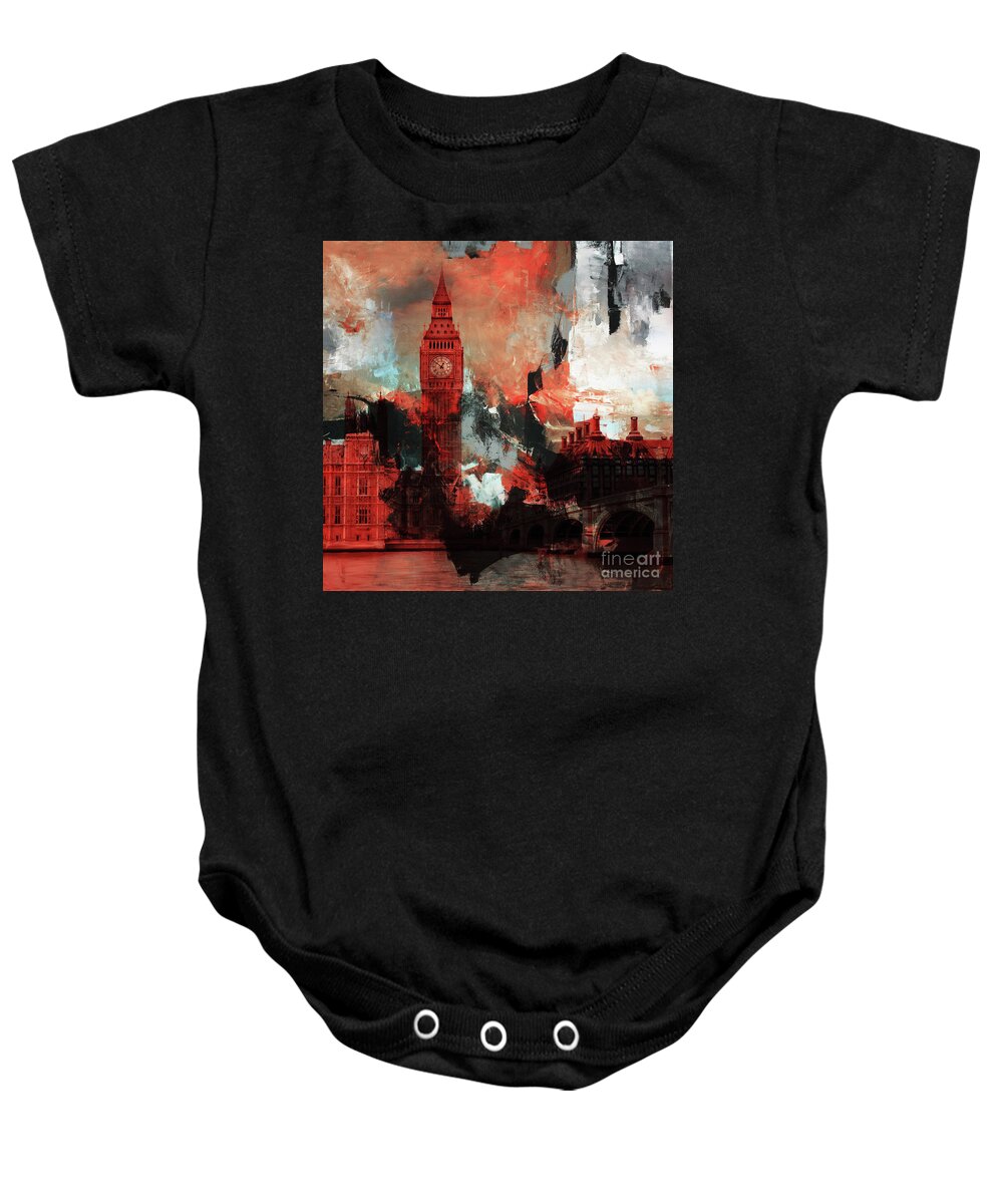 London Baby Onesie featuring the painting Big Ben London by Gull G