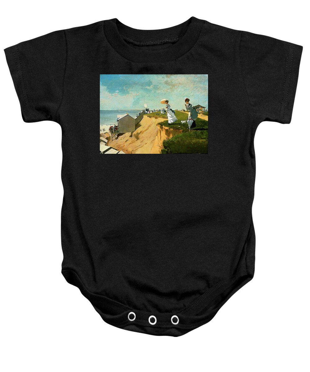 Long Branch New Jersey Baby Onesie featuring the painting Long Branch New Jersey by Winslow Homer 1869 by Movie Poster Prints