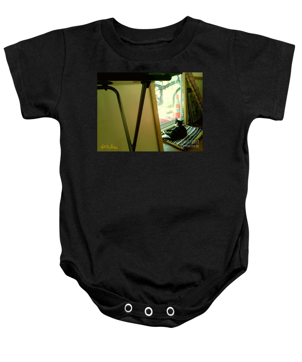 Cat Baby Onesie featuring the photograph Looking to Me by Sukalya Chearanantana