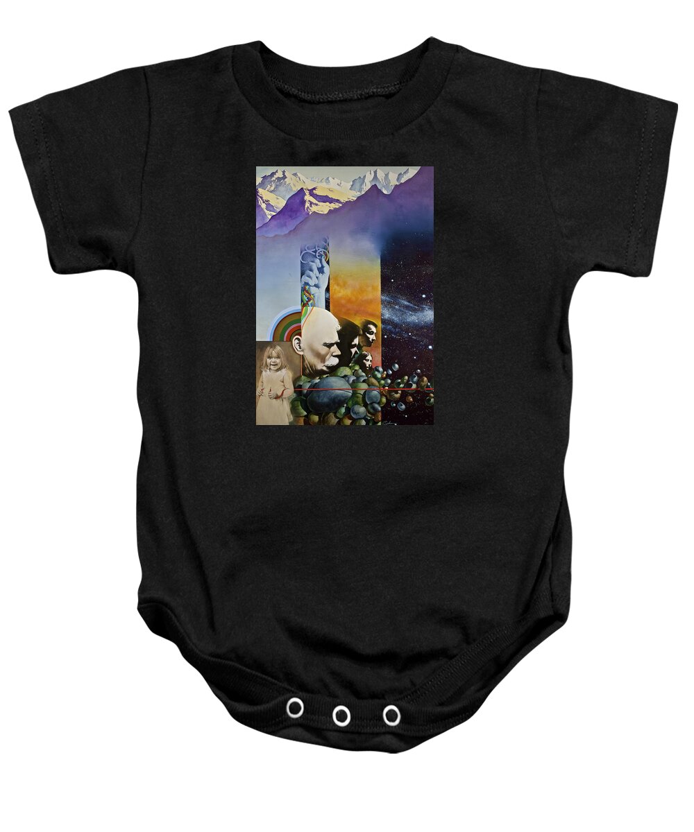 Water Color Baby Onesie featuring the painting Lucid Dimensions by Cliff Spohn