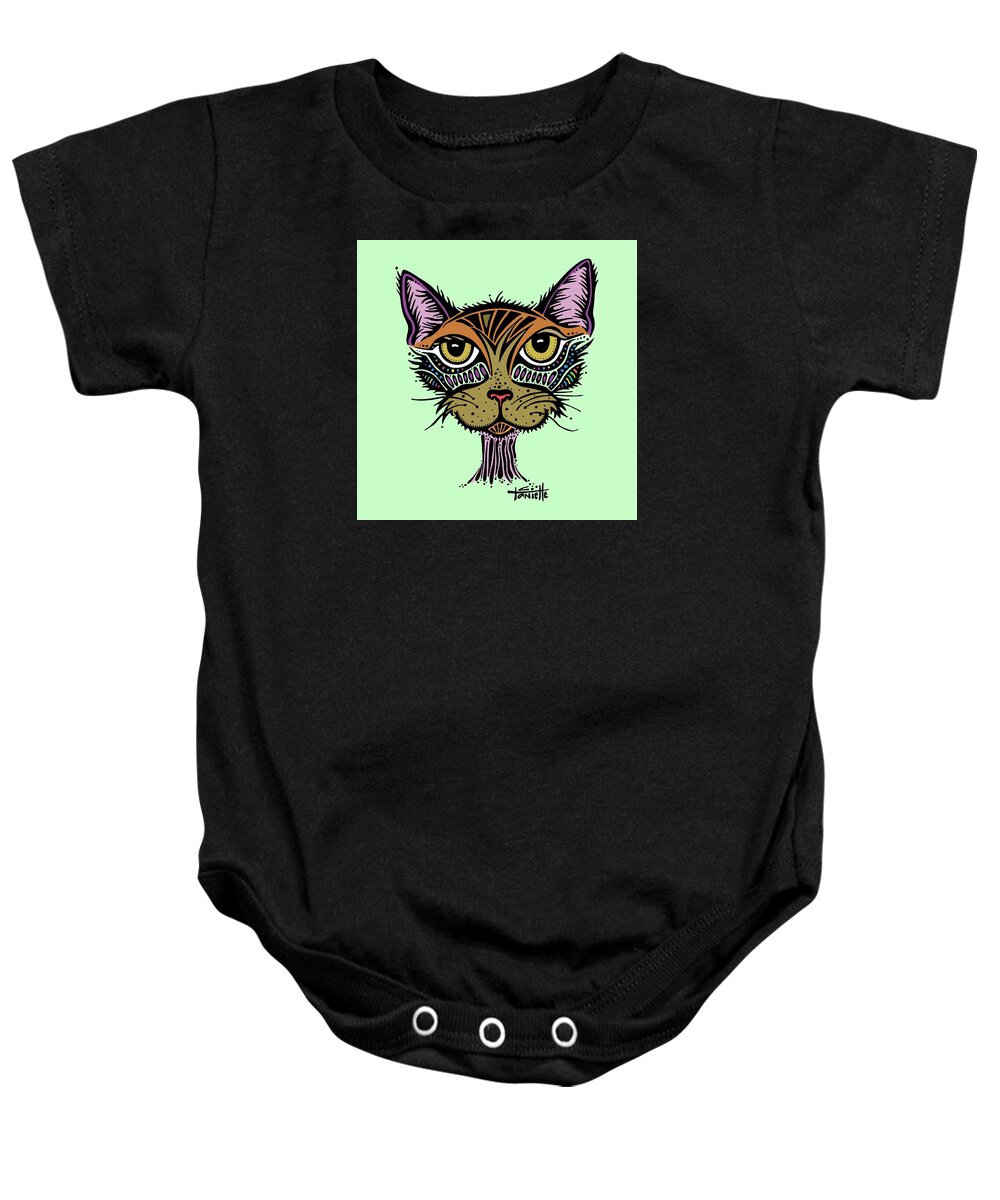 Cat Baby Onesie featuring the digital art Maisy by Tanielle Childers
