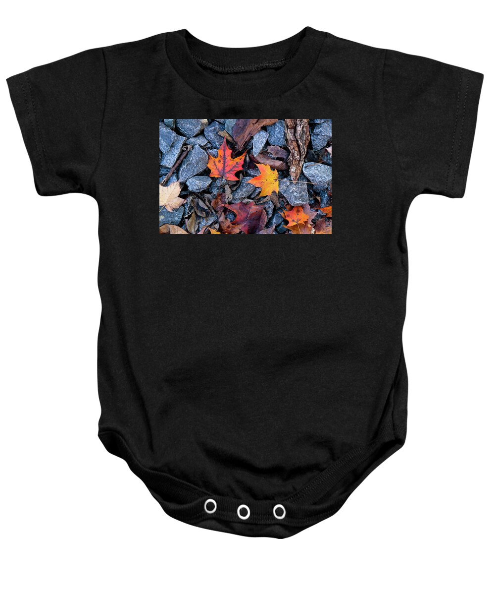 Autumn Baby Onesie featuring the photograph Maple Rocks by Todd Bannor