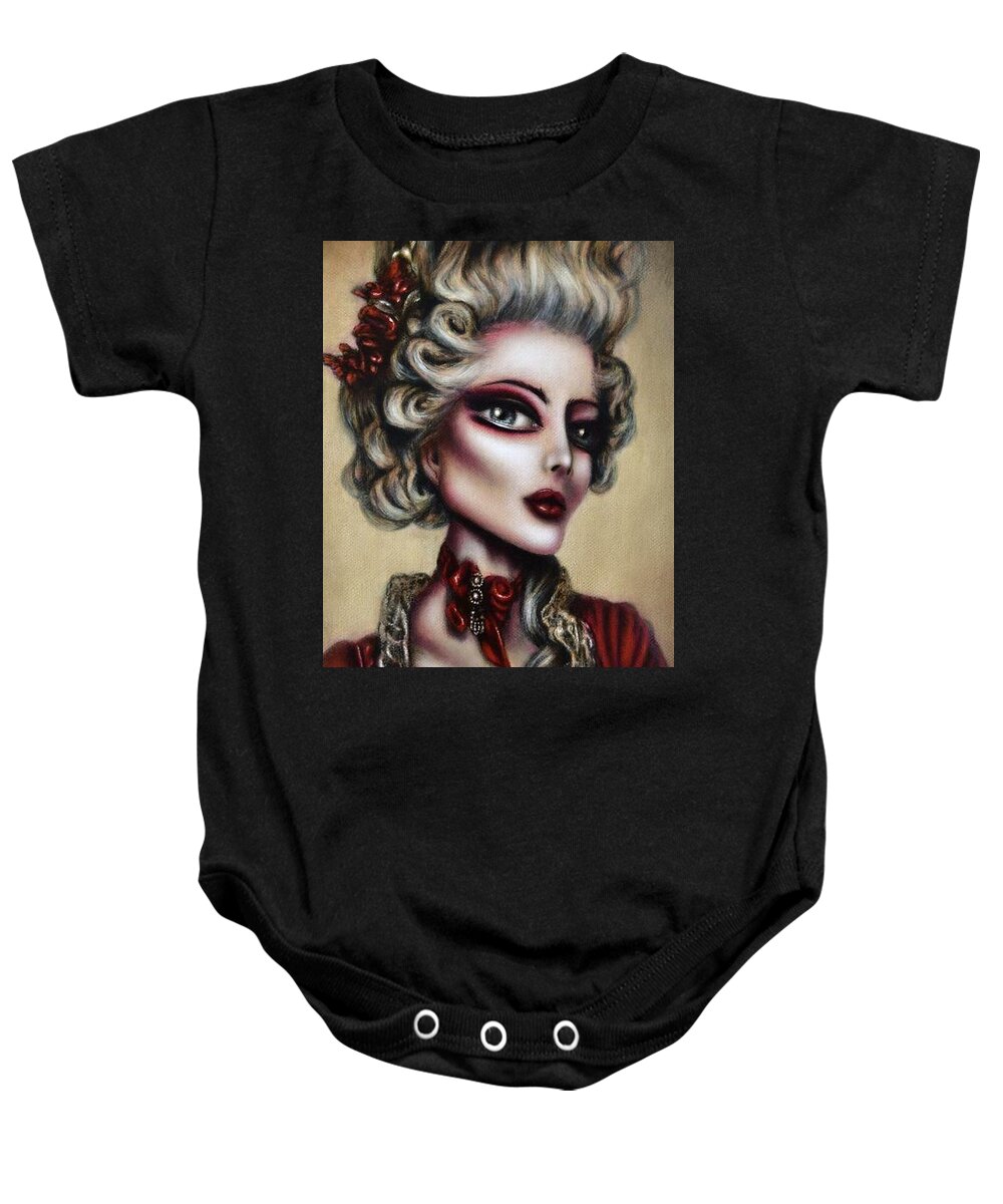 Red Baby Onesie featuring the painting The Trial of Marie Antoinette by Tiago Azevedo