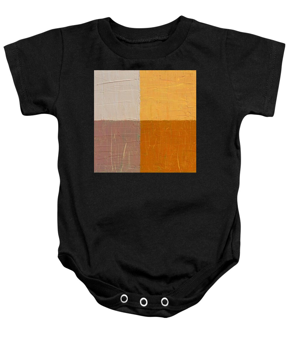 Abstract Baby Onesie featuring the painting Mauve and Peach by Michelle Calkins