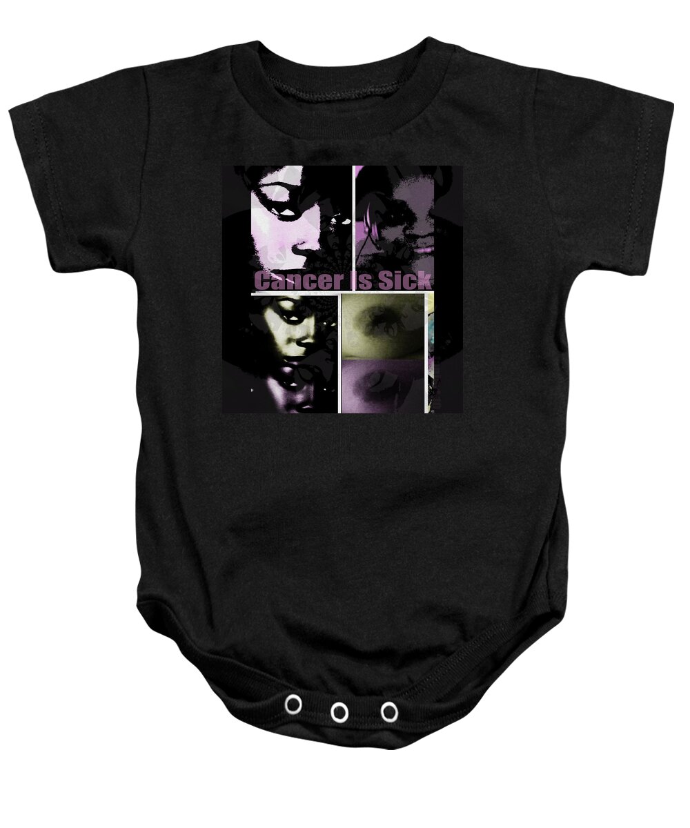 Fania Simon Baby Onesie featuring the mixed media Message For All by Fania Simon