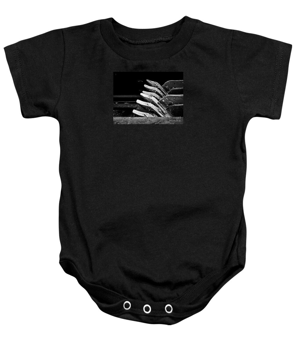 Monochrome Baby Onesie featuring the photograph Metal No. 42 by Fei A