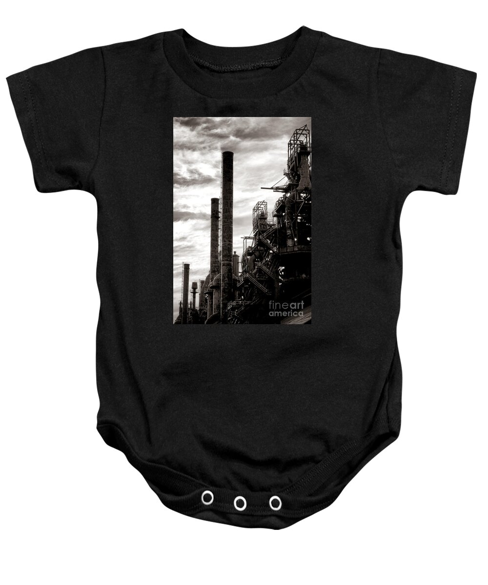 Bethlehem Baby Onesie featuring the photograph Mighty Bethlehem Steel by Olivier Le Queinec