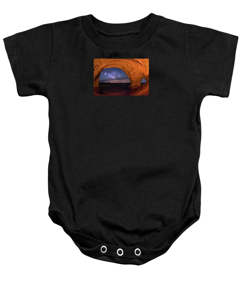 Night Baby Onesie featuring the photograph Milky Way at Looking Glass Rock by Dan Norris