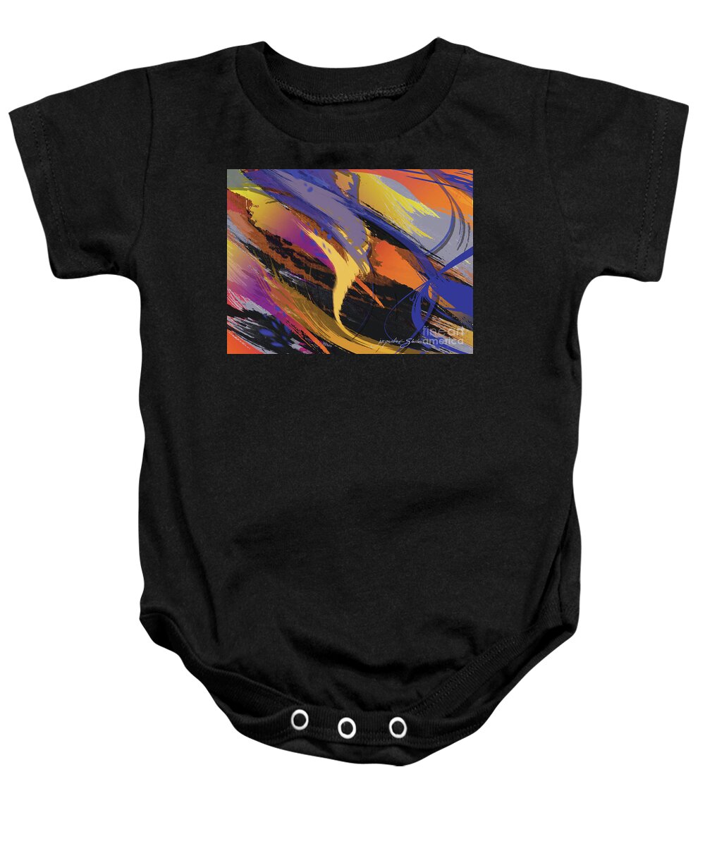 Abstract Baby Onesie featuring the digital art Mind Speed by Jacqueline Shuler