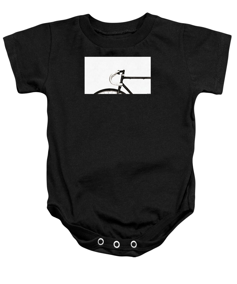 Minimalist Baby Onesie featuring the photograph Minimalist Bicycle Painting by Edward Fielding
