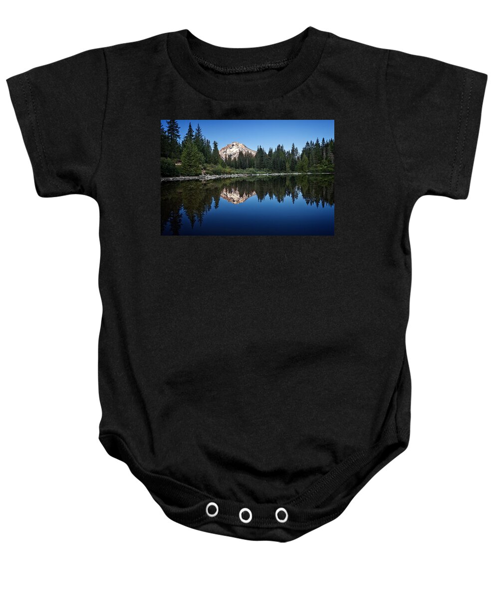Mirror Lake Baby Onesie featuring the photograph Mirror Lake by Ian Good