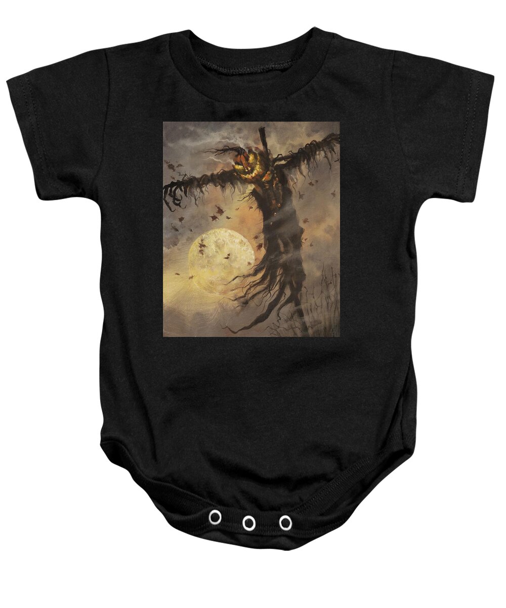Halloween Baby Onesie featuring the painting Mister Halloween by Tom Shropshire