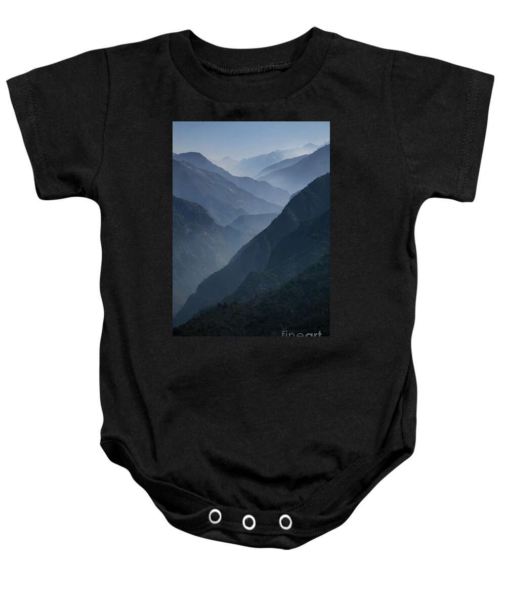 Mountains Baby Onesie featuring the photograph Misty Peaks by Timothy Johnson