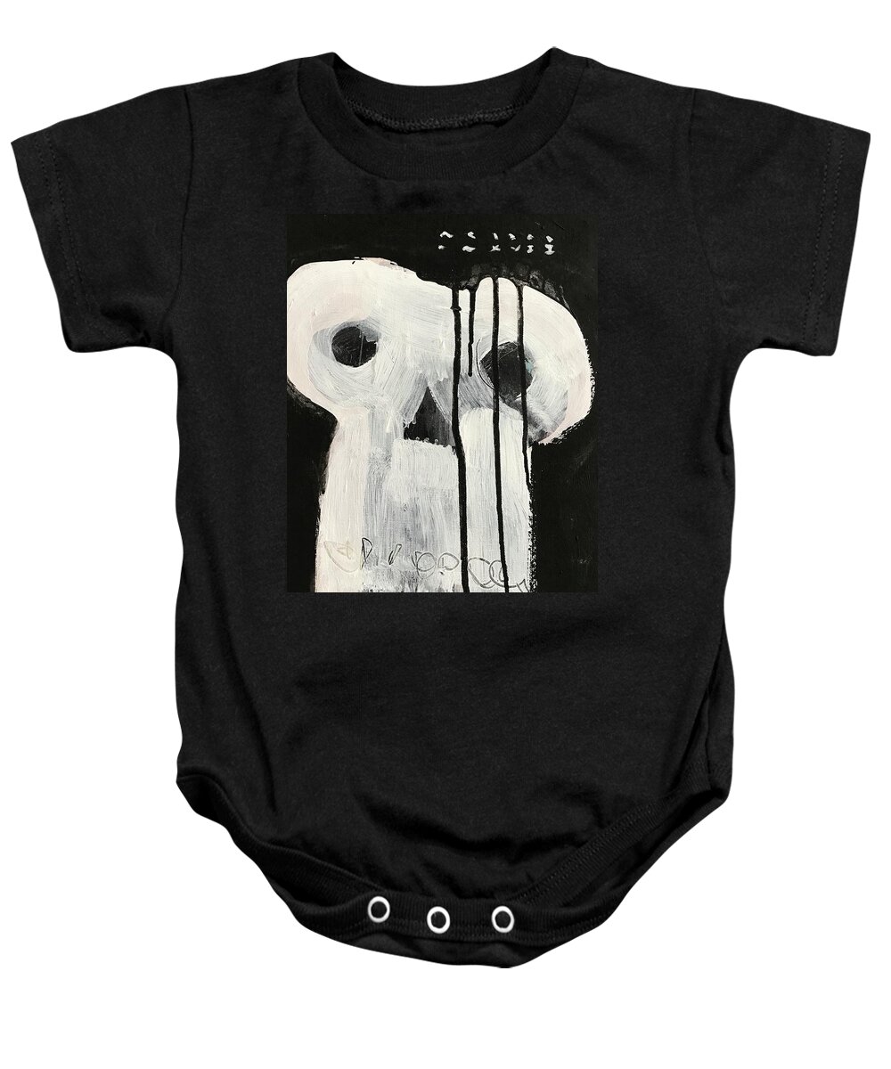  Baby Onesie featuring the painting MMXVII Skulls No 7 by Mark M Mellon