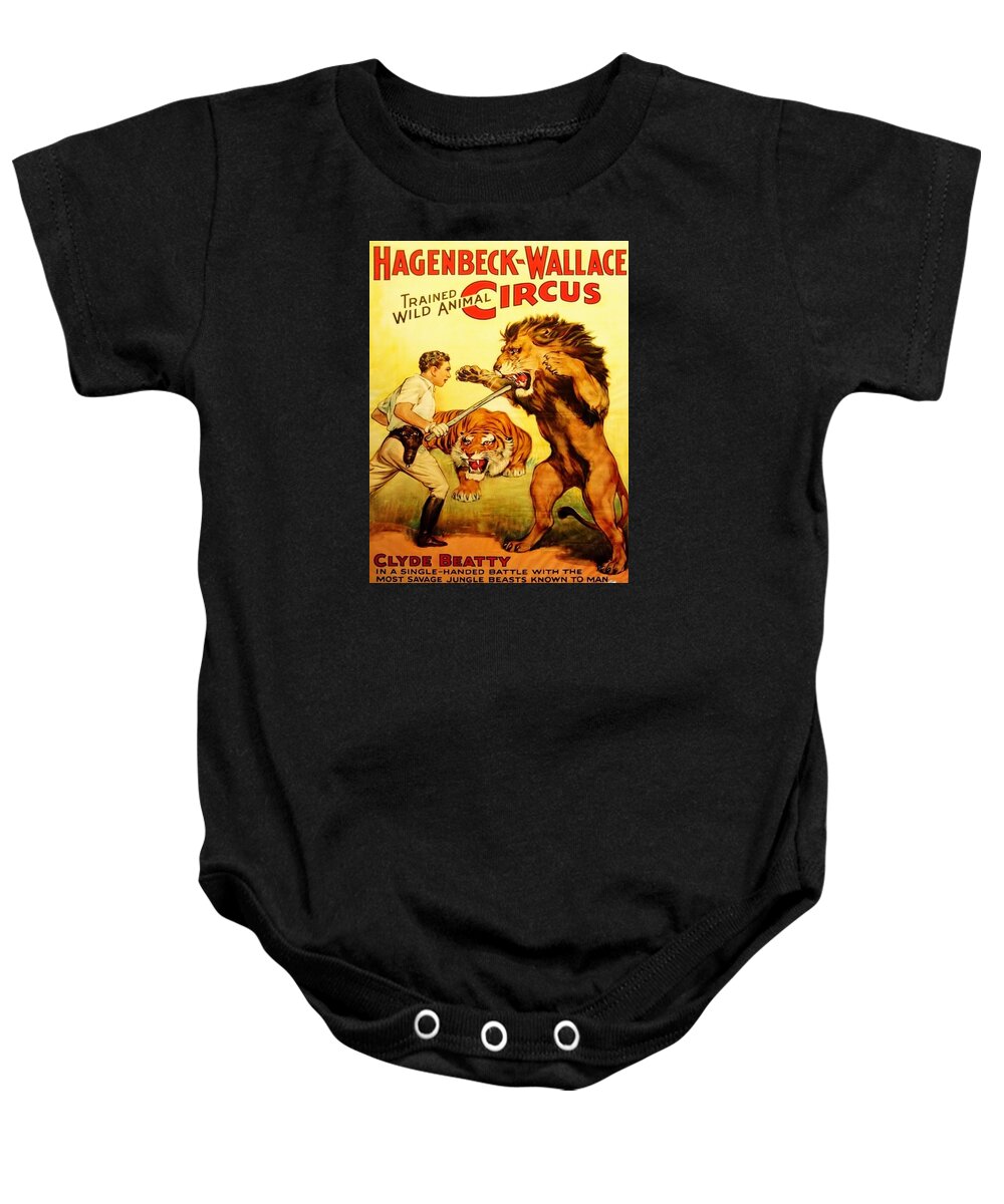 Circus Poster Tee Baby Onesie featuring the digital art Modern Vintage Circus Poster by Kim Kent
