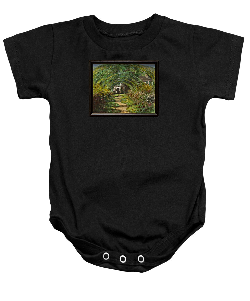 Flowers Baby Onesie featuring the painting Monet's Garden Madness by Kathy Knopp