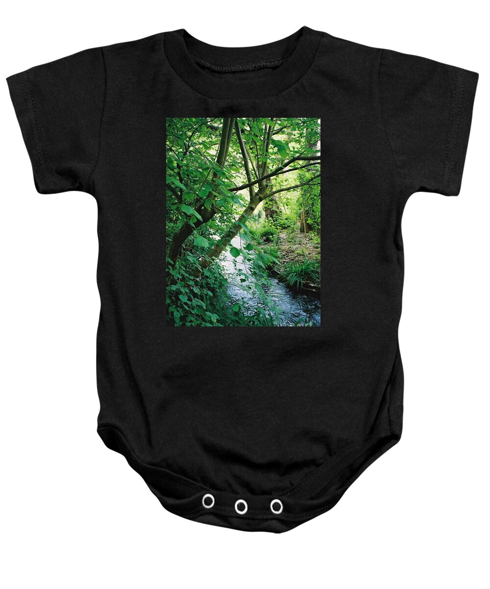 Photography Baby Onesie featuring the photograph Monet's Garden Stream by Nadine Rippelmeyer
