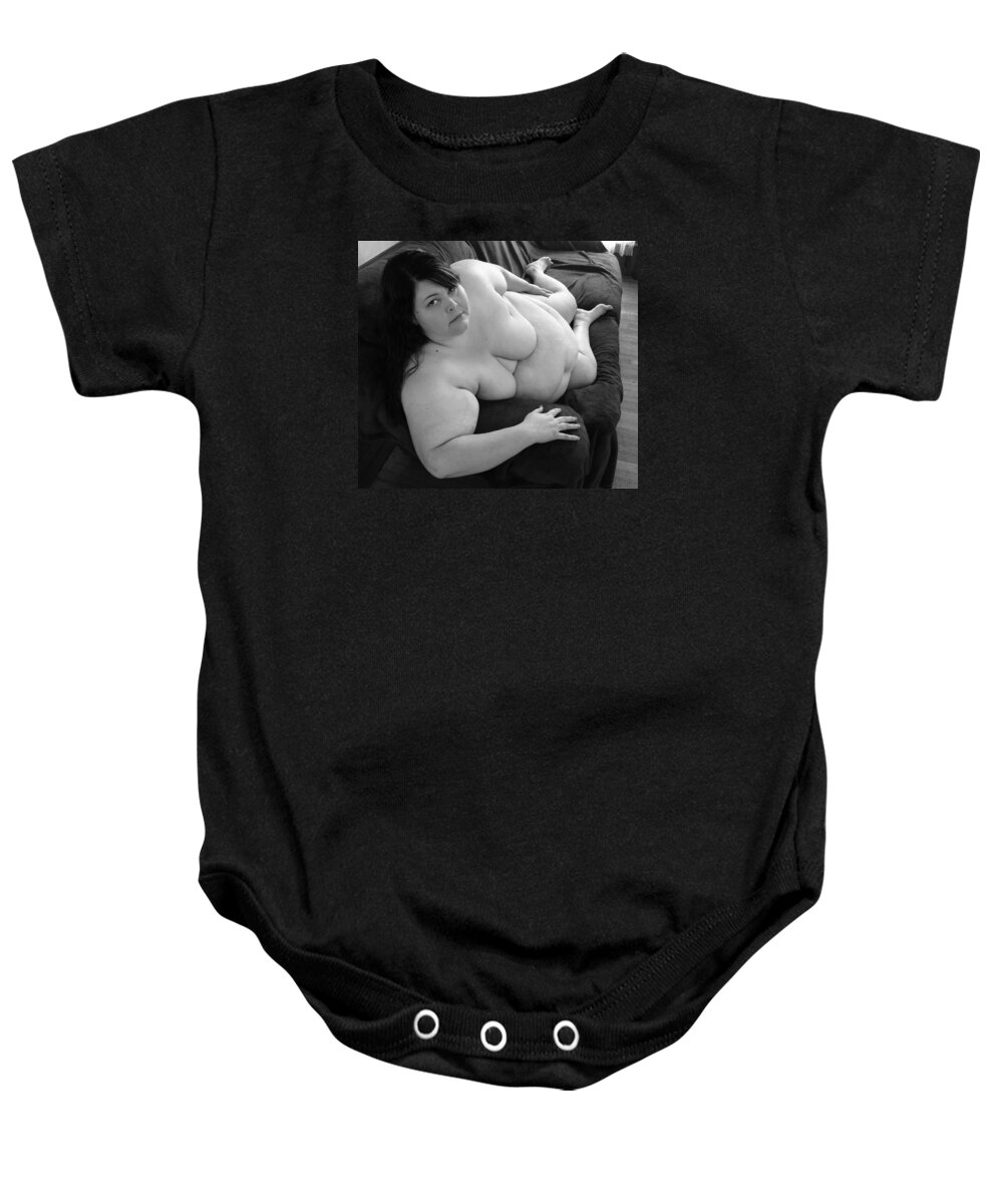 Zaftig Baby Onesie featuring the photograph Monochromatic Portrait of My Friend v1 by Andrew Chambers