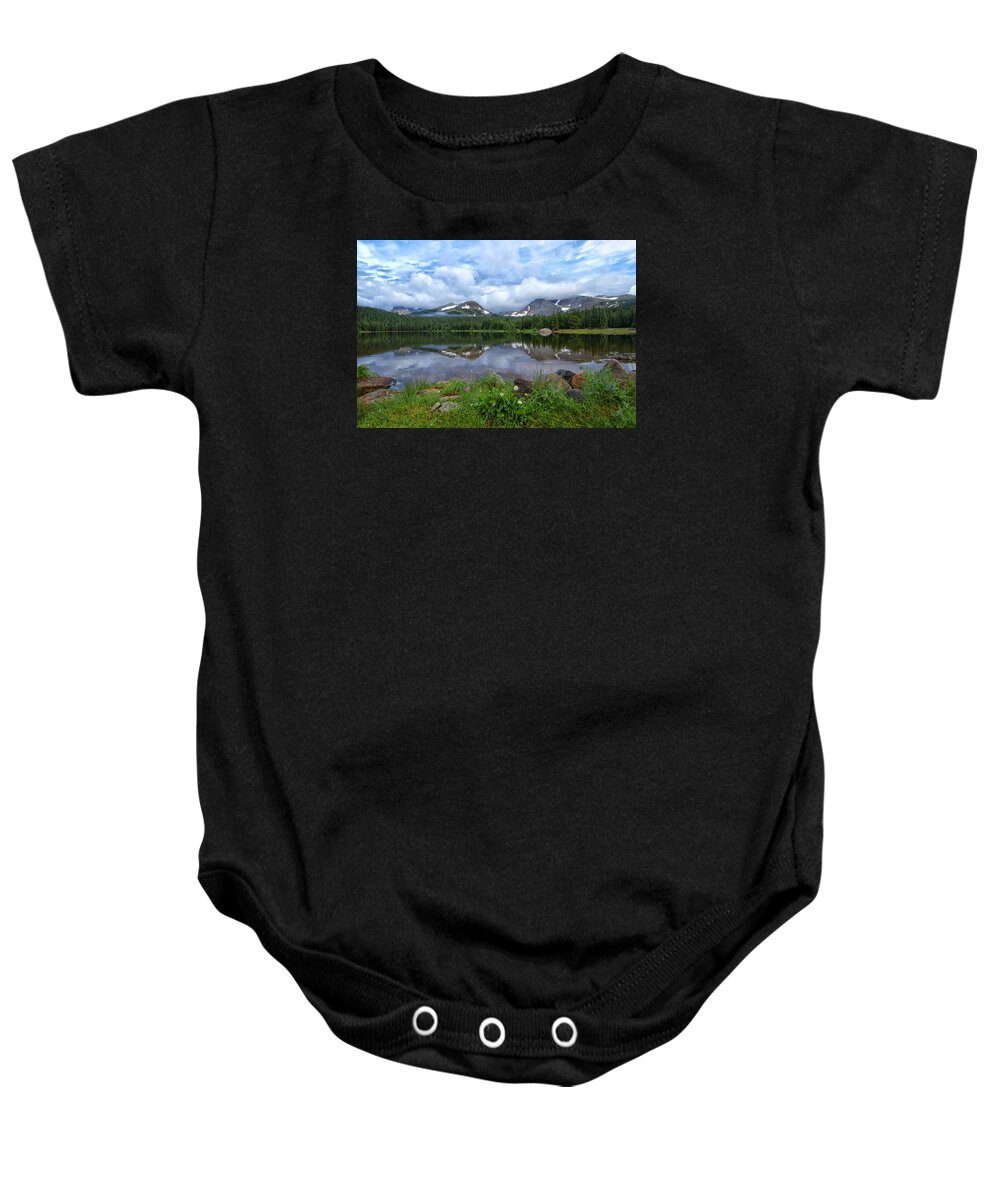 Brainard Lake Baby Onesie featuring the photograph Morning Clouds over Brainard Lake by Ronda Kimbrow