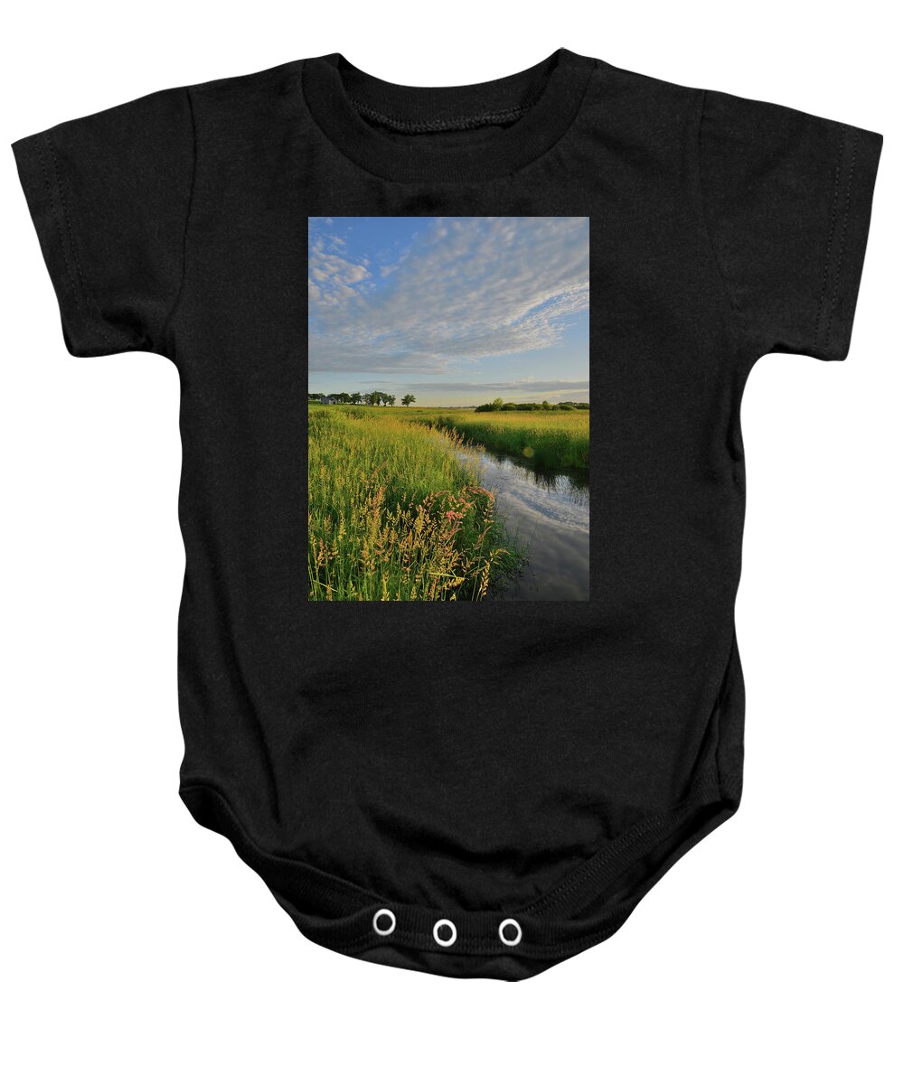 Glacial Park Baby Onesie featuring the photograph Morning Comes to Glacial Park by Ray Mathis