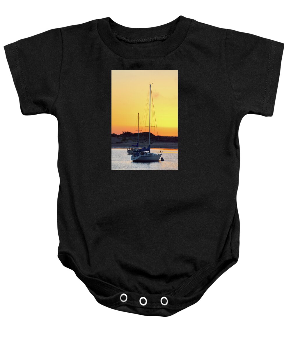 Sunset Baby Onesie featuring the photograph Morro Bay Sunset by Christina Ochsner