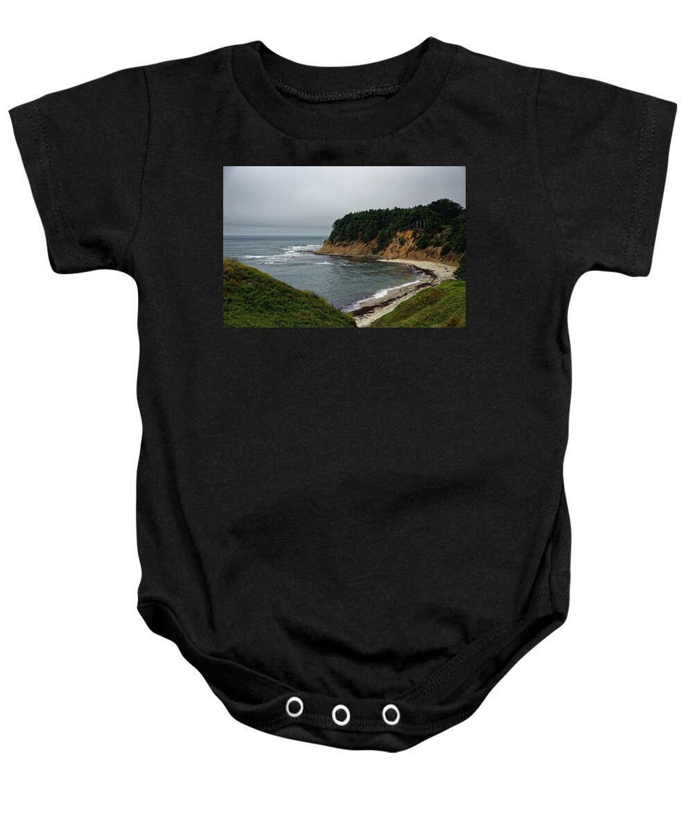 Landscape. Ocean Baby Onesie featuring the photograph Moss Beach by Peter Ponzio