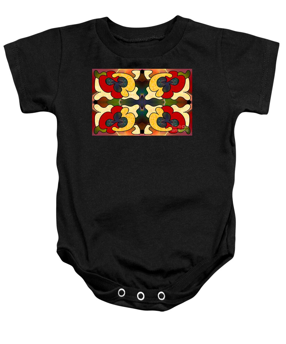 2015 Baby Onesie featuring the digital art MultiDimensional Directions Abstract Art by Omashte by Omaste Witkowski