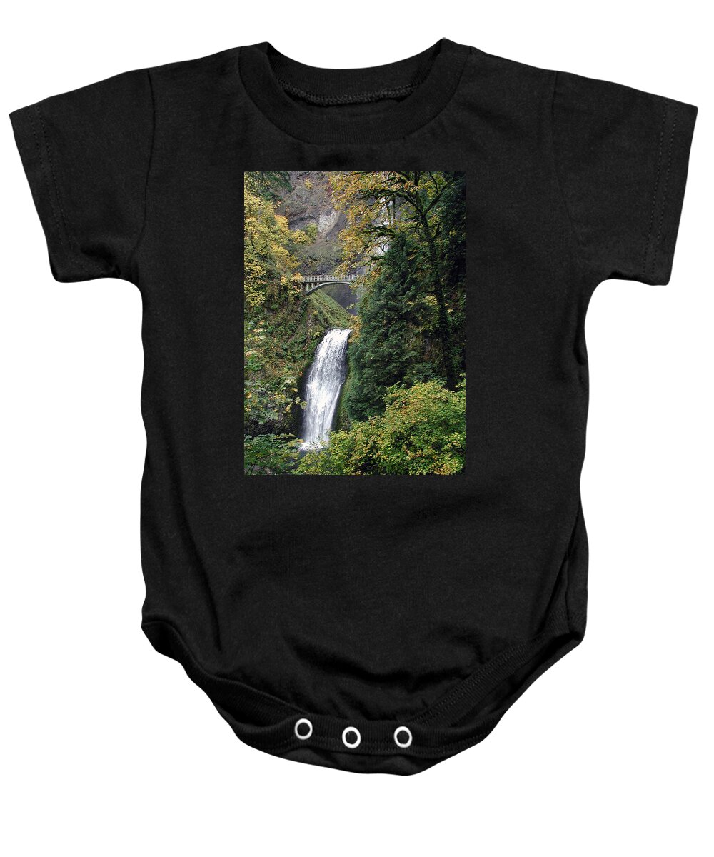 Multnomah Baby Onesie featuring the photograph Multnomah Falls 3 by DArcy Evans