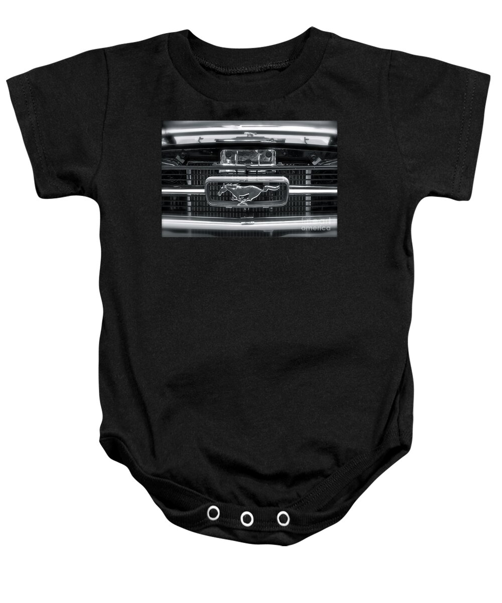 Mustang Baby Onesie featuring the photograph Mustang by Gwyn Newcombe