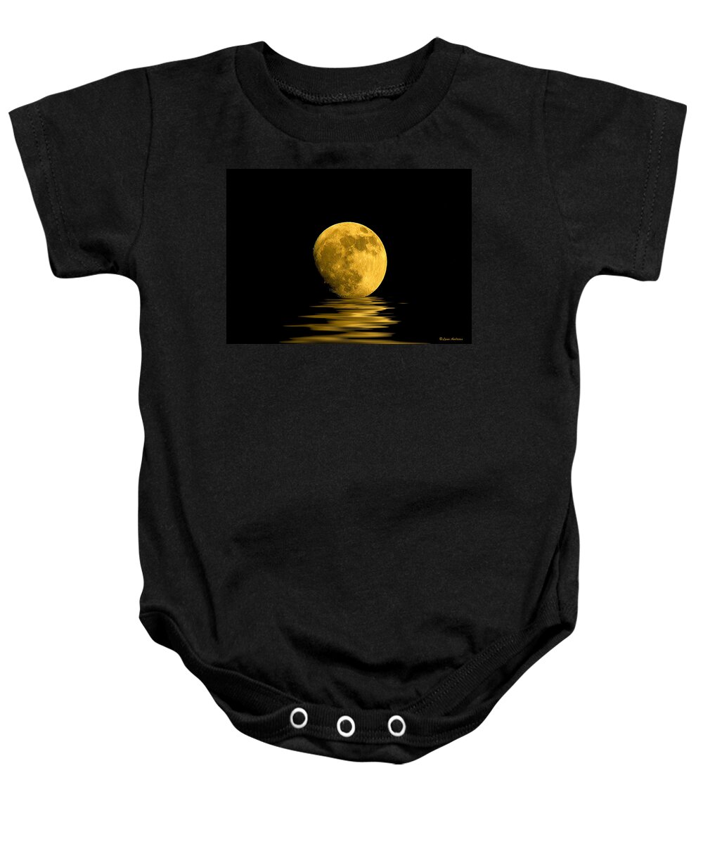 Moon Baby Onesie featuring the photograph My Harvest Moon by Lynn Andrews