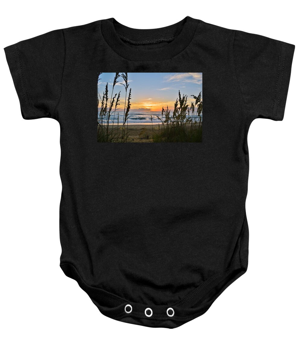 Obx Sunrise Baby Onesie featuring the photograph Nags Head August 5 2016 by Barbara Ann Bell