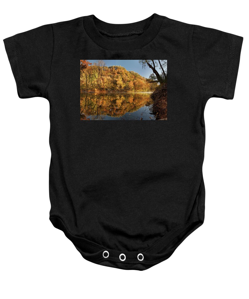Bluff Baby Onesie featuring the photograph Narrow Gap Bluff by Robert Charity