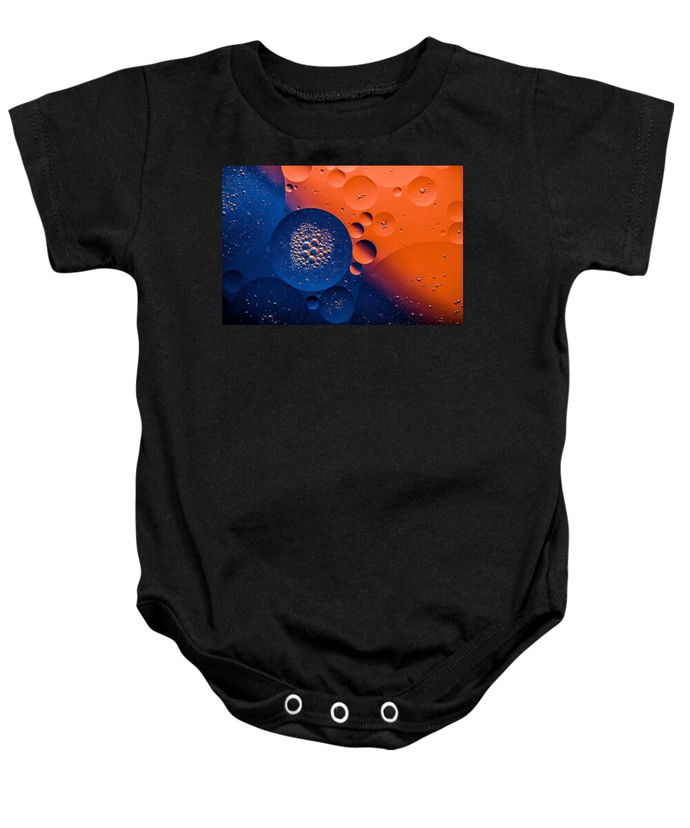 Oil And Water Image Macro Closeup Abstract Space Bruce Pritchett Photography Baby Onesie featuring the photograph Nebula by Bruce Pritchett