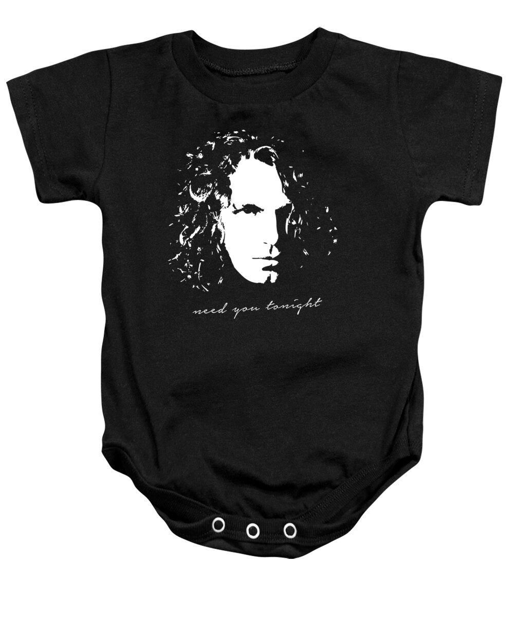 Michael Hutchence Baby Onesie featuring the digital art Need You Tonight Pop Art by Megan Miller
