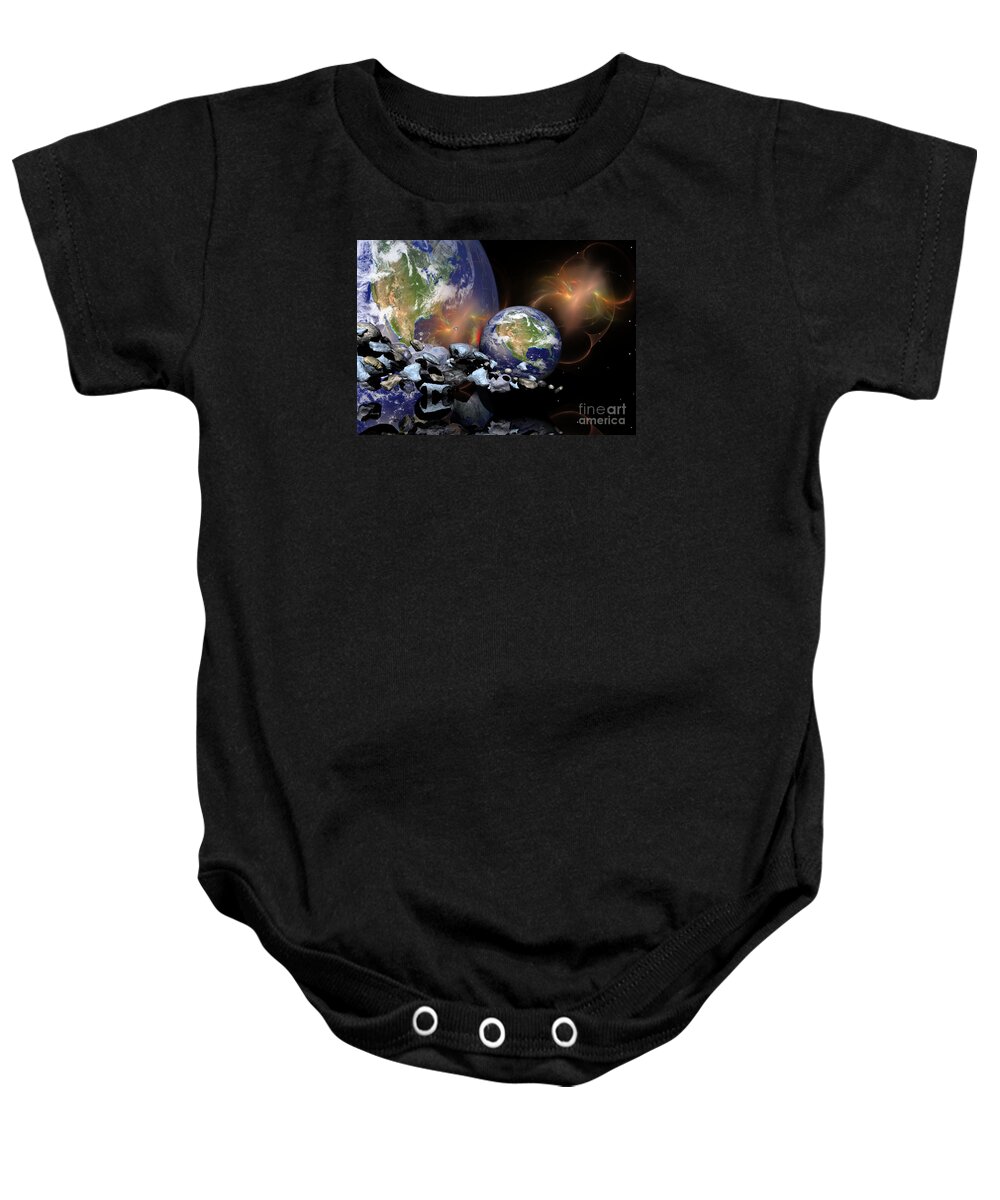 Earth Baby Onesie featuring the digital art Never Ending Earth by Shari Nees