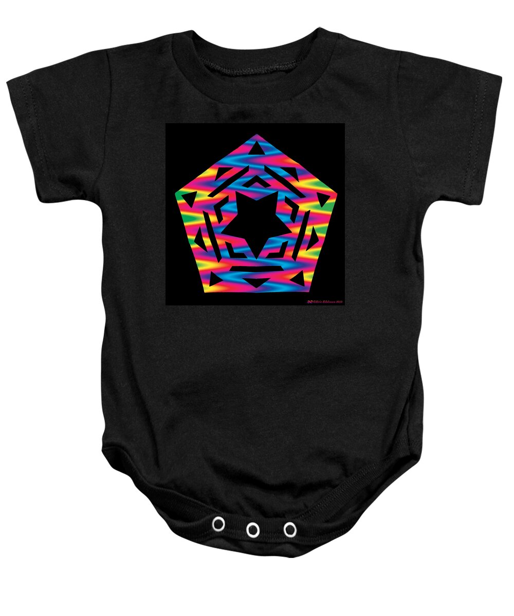 Pentacle Baby Onesie featuring the digital art New Star 2 by Eric Edelman