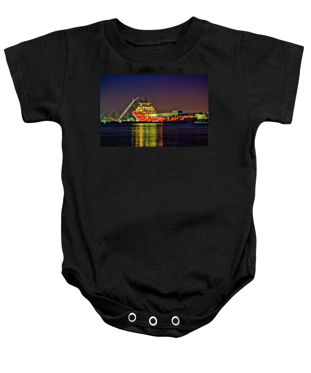 Cove Baby Onesie featuring the photograph Night Overhaul by Marvin Spates