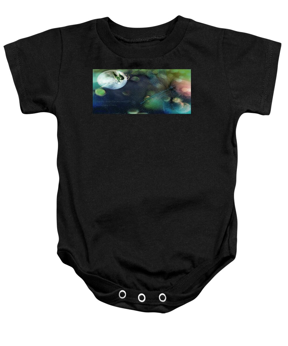 Dragonflies Baby Onesie featuring the digital art No Love For the Living by Delight Worthyn