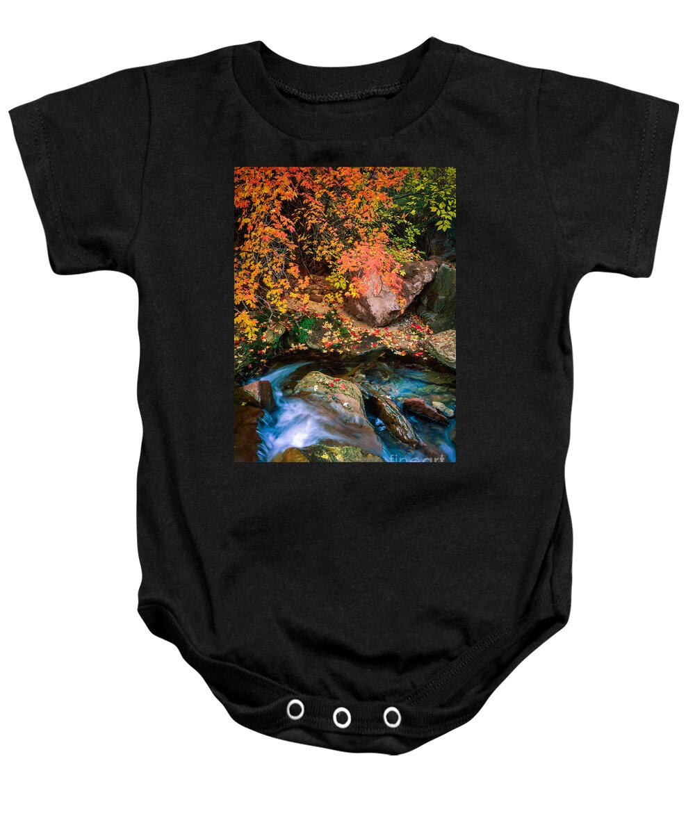 America Baby Onesie featuring the photograph North Creek Fall Foliage by Inge Johnsson