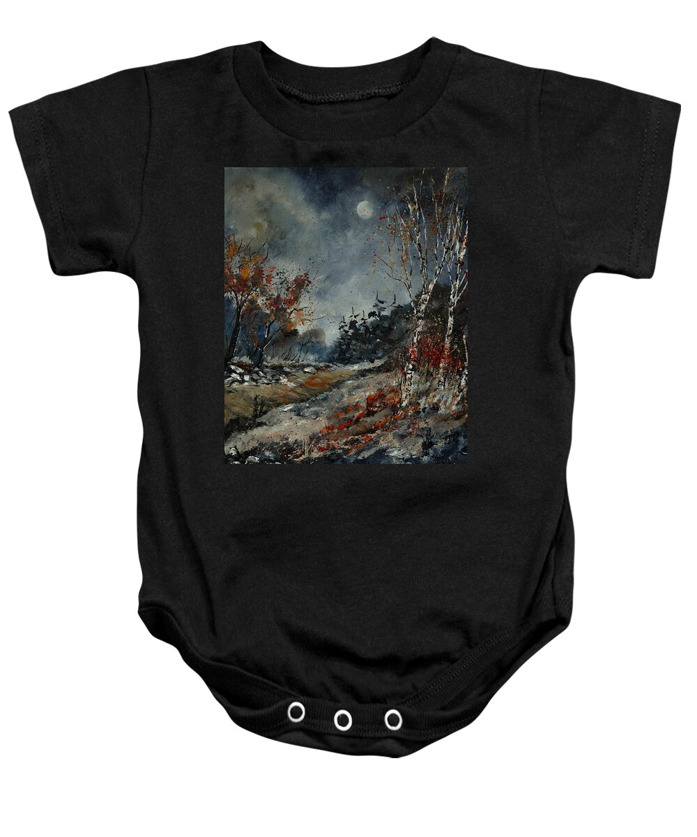 Landscape Baby Onesie featuring the painting November by Pol Ledent