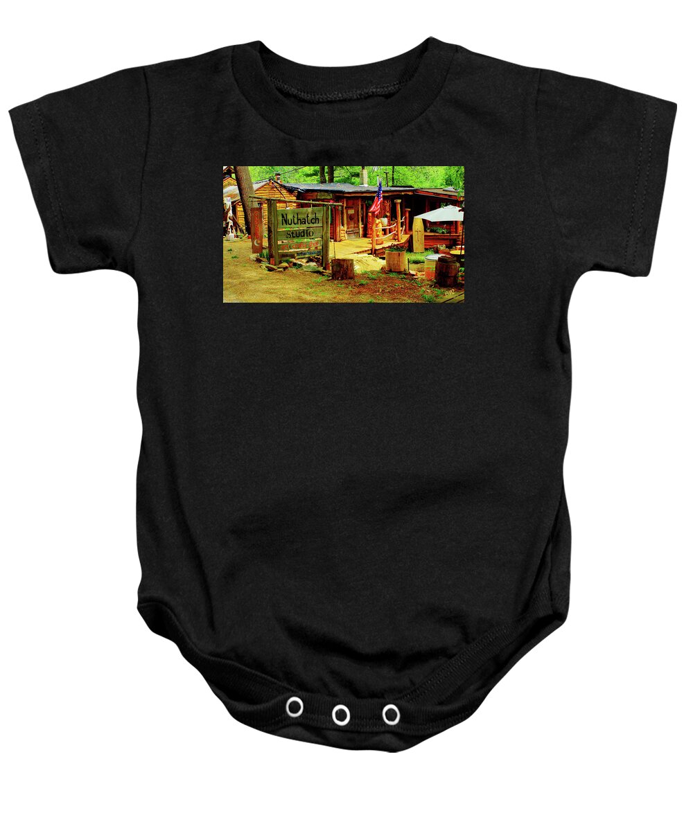 Wilderness Baby Onesie featuring the photograph Nuthatch Studio by CHAZ Daugherty