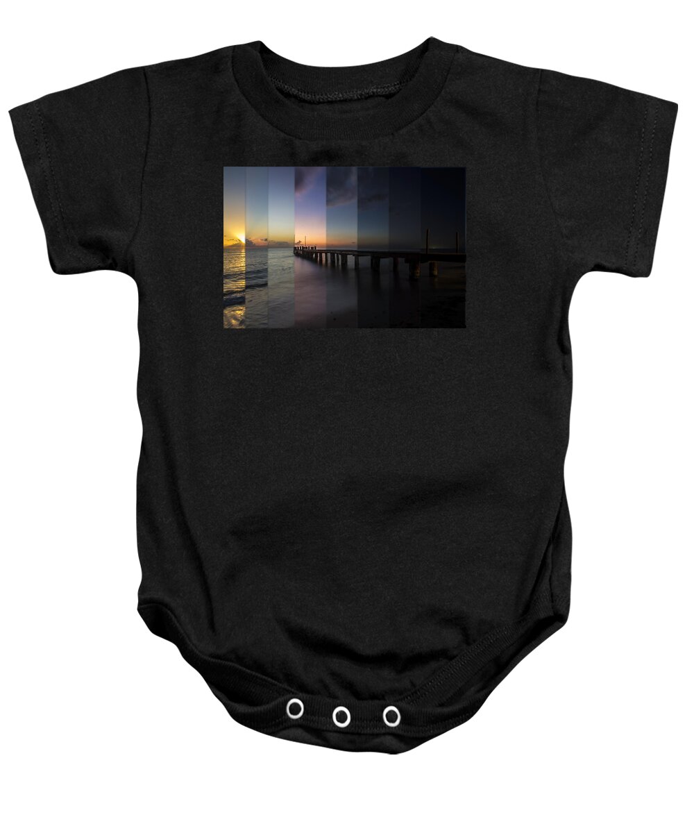 Time Slice Baby Onesie featuring the photograph Ocean sunset time slice by Sven Brogren