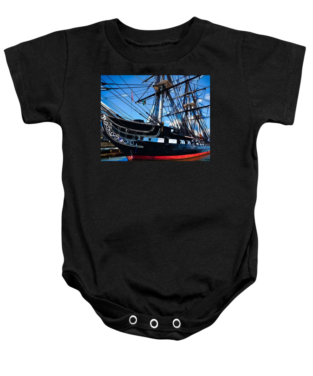 Stamp Treks Baby Onesie featuring the photograph Old Ironsides by David Thompsen
