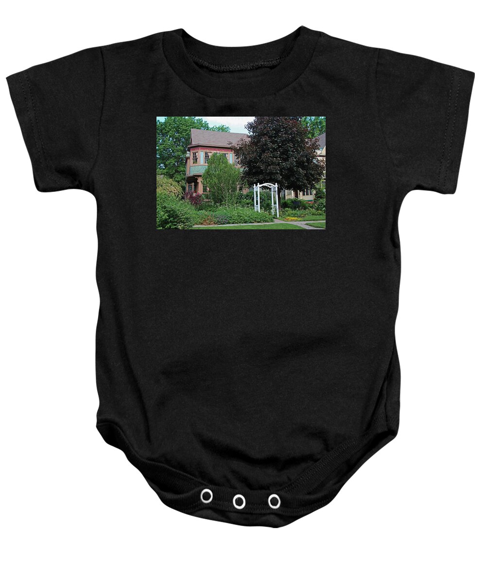 Old West End Baby Onesie featuring the photograph Old West End Pink 9 by Michiale Schneider