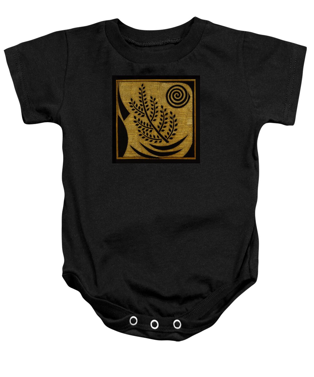 Meditation Baby Onesie featuring the mixed media Olive Branch by Gloria Rothrock