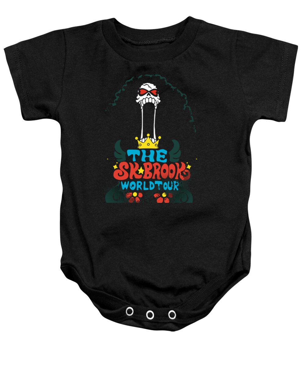 Noe Piece Baby Onesie featuring the mixed media One Piece - Soul King Brook by Aditya Sena